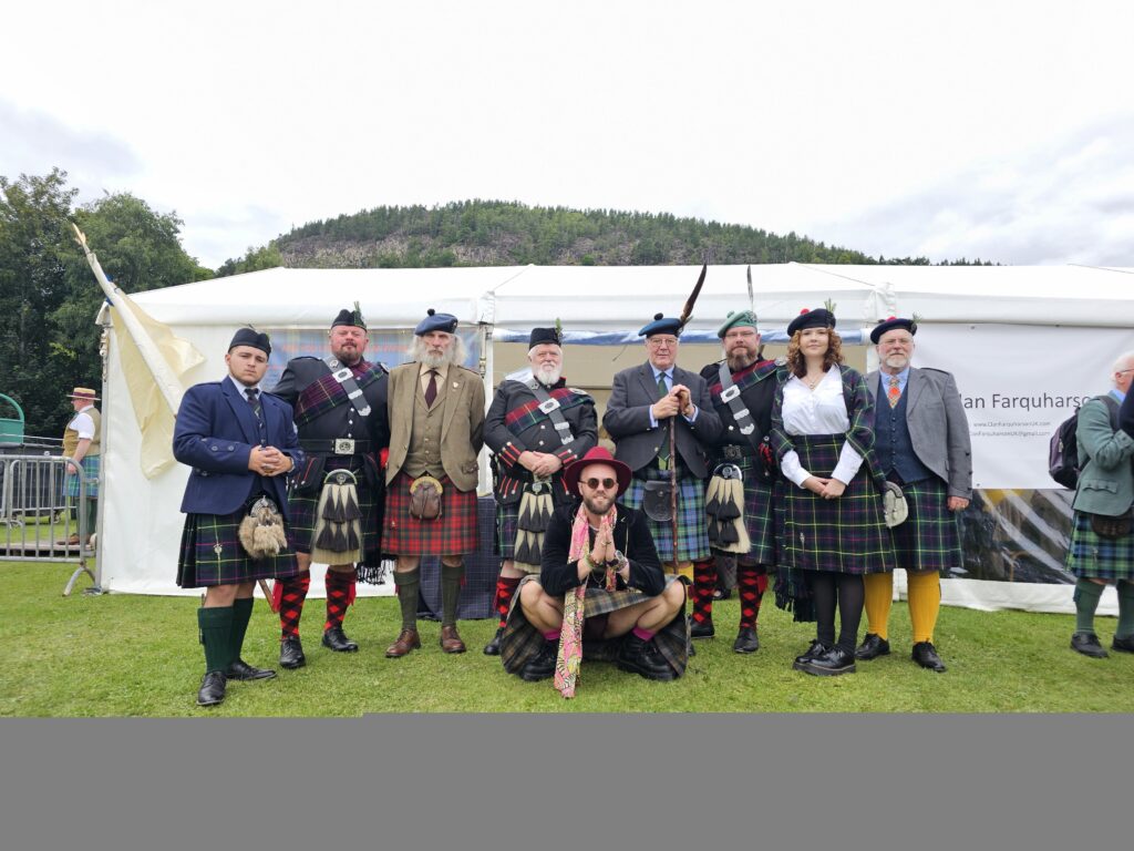 Clan group photo at 2023 Ballater Highland Games