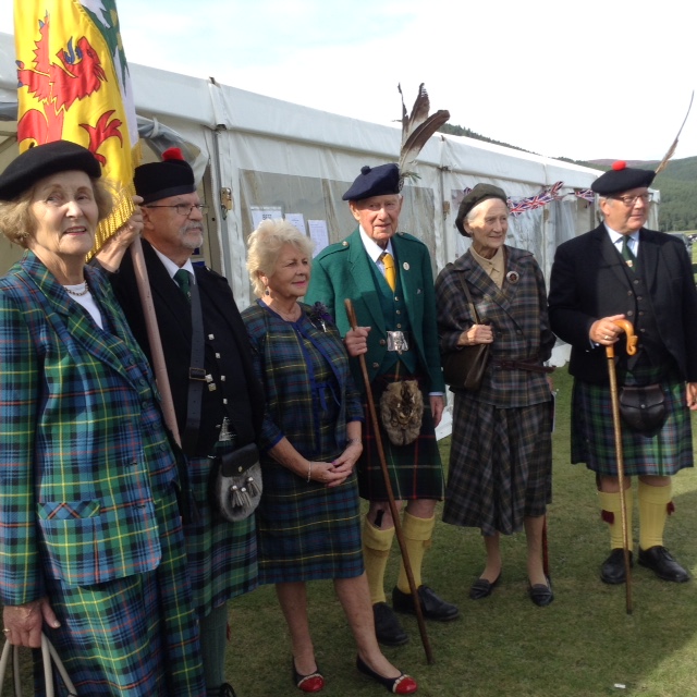 Clan Chief and senior clan members at Ballater Highland Games.